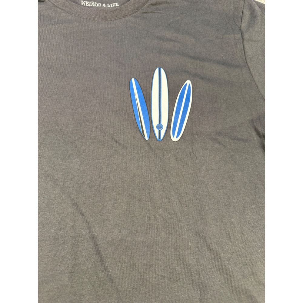 Weirdo 4 Life Mens Gray Surfboard Pickup Truck Graphic T-Shirt Medium